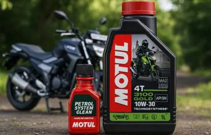 MOTUL 3100 GOLD 4T 10W-30 + PETROL SYSTEM 50ML 3100 gold 4t 10W-30 Full-Synthetic Engine Oil