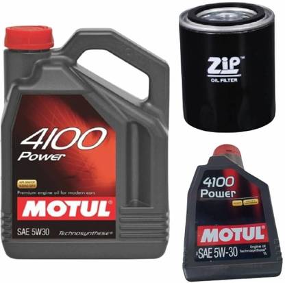 MOTUL 4100 POWER 5W30 ENGINE OIL & OIL FILTER FOR BOLERO Synthetic Blend Engine Oil