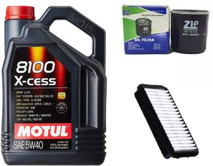 MOTUL 8100 XCESS 5W40 Engine Oil, Air & Oil filters Combo for Maruti ALTO Full-Synthetic Engine Oil