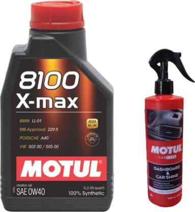 MOTUL 8100 X-Max0W-40 -1LTR +DASH BOARD(500ML)COMBO Full-Synthetic Engine Oil