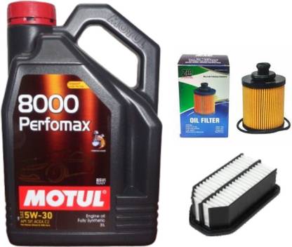 MOTUL 8000 Perfomax 5W-30, Oil & Air Filter Combo for Maruti Swift Dzire (DIESEL) - Full-Synthetic Engine Oil