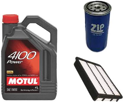 MOTUL 4100 5w30 Engine Oil, Air & Oil filter combo for Hyundai Elantra Petrol Synthetic Blend Engine Oil