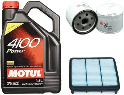 MOTUL 4100 5W30 Engine Oil, Air & Oil Filter Combo for AMAZE PETROL Synthetic Blend Engine Oil