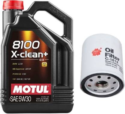 MOTUL 8100 XCLEAN 5W30 ENGINE OIL & OIL FILTER FOR TAVERA Full-Synthetic Engine Oil