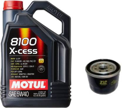 MOTUL 8100 X-CESS 5W40 & OIL FILTER COMBO FOR TOYOTO ETIOS (Petrol) Full-Synthetic Engine Oil
