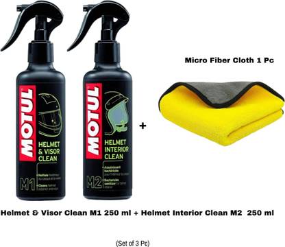 MOTUL MC CARE M1-M2 + Micro Fibre Cloth MC CARE M1-M2 (250ml) Helmet Visor & Interior Clean Synthetic Blend Engine Oil