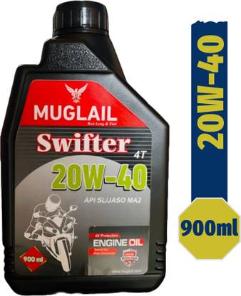 Muglail Swifter 20W-40 4T Engine Oil for Bikes 900ML | 4X Protection | JASO MA2 Swifter High Performance Engine Oil