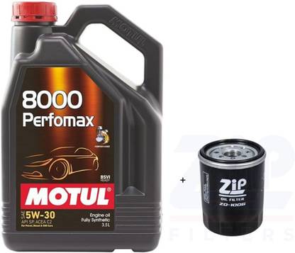 MOTUL 8000 Perfomax 5W-30 & Oil Filter Combo for Maruti BALENO Full-Synthetic Engine Oil