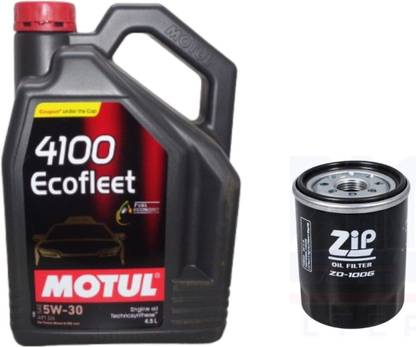 MOTUL 4100 Ecofleet 5w30 & Oil filter Combo For Maruti SX4 (PETROL) Synthetic Blend Engine Oil