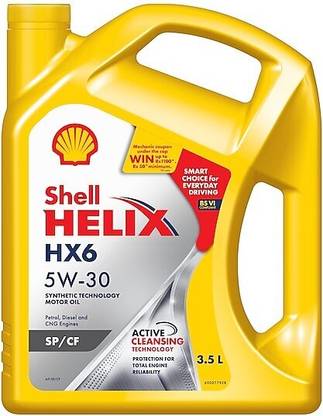 Shell Helix 5W-30 SP/CF Synthetic Engine oil Helix HX6 5W30 Synthetic Blend Engine Oil