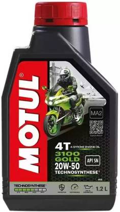 MOTUL 3100 4T GOLD 20W50 ENGINE OIL FOR BIKE - 1.2 L 20W50 Full-Synthetic Engine Oil