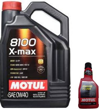 MOTUL 8100 X-MAX 0W-40(4l)+Engine flush(250ml)Combo - Full-Synthetic Engine Oil