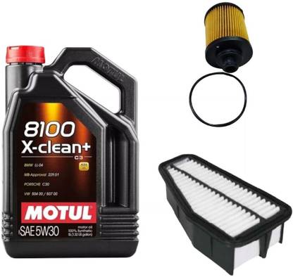 MOTUL 8100 XCLEAN 5W30 ENGINE OIL & AIR ,OIL FILTER COMBO FOR BALENO PETROL Full-Synthetic Engine Oil