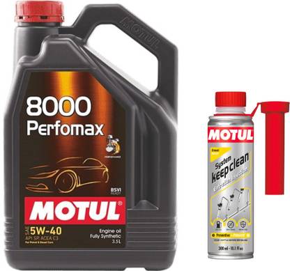 MOTUL 8000 PERFOMAX 5W40(3.5lit)+SYSTEM KEEP CLEAN DIESEL(300ml)Combo - Full-Synthetic Engine Oil