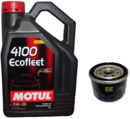 MOTUL 4100 ECOFLEET 5W30 & Oil filter Combo TOYOTO ETIOS (PETROL) Synthetic Blend Engine Oil