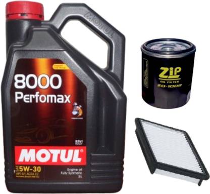 MOTUL 8000 Perfomax 5W-30, Oil & Air Filter Combo for Maruti ERTIGA (PETROL) - Full-Synthetic Engine Oil
