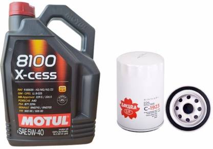 MOTUL 8100 XCESS 5W40 ENGINE OIL & OIL FILTER FOR IKON 1.6 Full-Synthetic Engine Oil