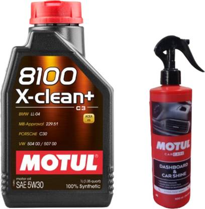 MOTUL 8100 X-Clean 1Ltr+ Dash board(500ml) High Performance Engine Oil