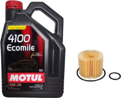MOTUL 4100 Ecomile 5w30 & Oil filter Combo For TOYOTO COROLLA ALTIS (DIESEL) Synthetic Blend Engine Oil