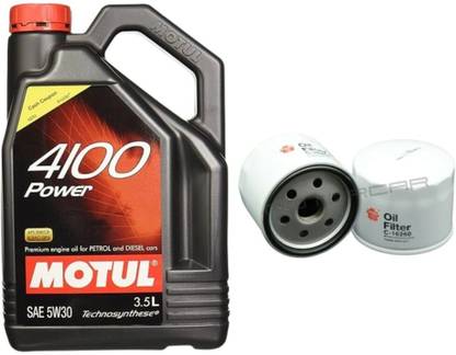 MOTUL 4100 POWER 5W30 ENGINE OIL & OIL FILTER FOR AMAZE PETROL Synthetic Blend Engine Oil