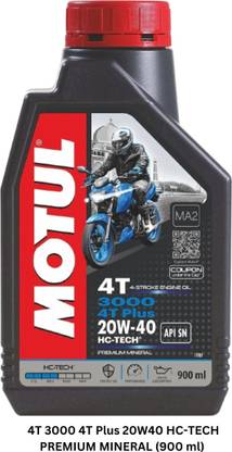 MOTUL MTCD-122 4-STROKE 3000 4T Plus 20W-40 HC-TECH (Micro Fiber Cloth & Sticker) Mineral Engine Oil