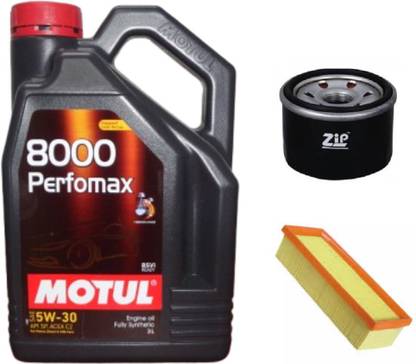MOTUL 8000 Perfomax 5W-30, Oil & Air Filter Combo for Maruti WagonR (P/New) - Full-Synthetic Engine Oil