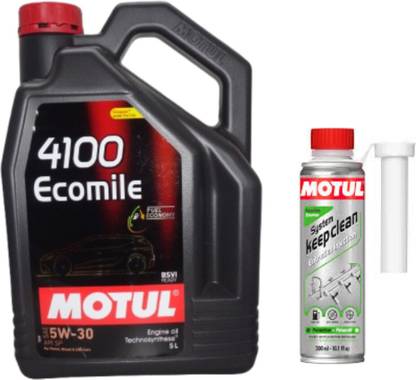 MOTUL 4100 ECOMILE 5W30(5l)+SYSTEM KEEP CLEAN GASOLINE(300ml)Combo Technosynthese (Semi Synthetic)