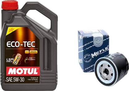 MOTUL Eco Tec Plus 5W30 Engine Oil & Oil Filter combo for Polo 1.4 Petrol Full-Synthetic Engine Oil
