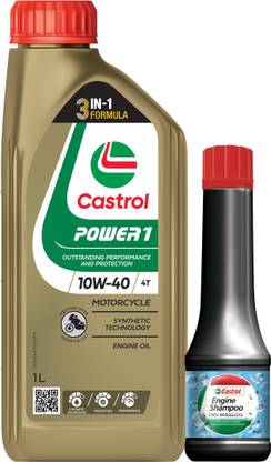 Castrol POWER1 10W40(1L)+Eng.Shampoo 2W(70ML) Full-Synthetic Engine Oil