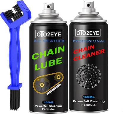 OTO2EYE Bike Chain Lubricant and Chain Cleaner Spray With Cleaning Brush For Motorcycle and Bicycle Chain Oil