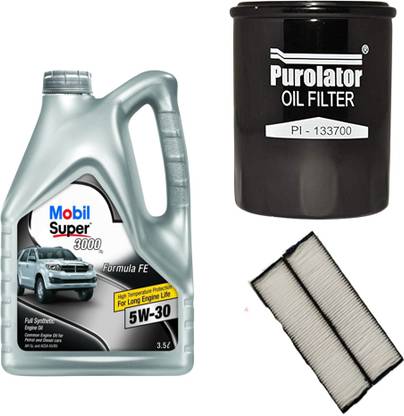 MOBIL Super 3000 5W30 Engine Oil, Air & Oil Filters combo For Hyundai i20 Petrol Synthetic Blend Engine Oil