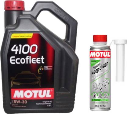 MOTUL 4100 ECOFLEET 5W30(4.5l)+SYSTEM KEEP CLEAN GASOLINE(300ml)combo Technosynthese (Semi Synthetic)