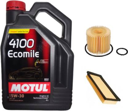 MOTUL 4100 Ecomile 5W30, Oil & Air filter Combo For TOYOTA ETIOS (DIESEL) Synthetic Blend Engine Oil