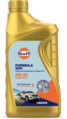 Gulf FORMULA SUV 5W40 API SP, ACEA A3/B4|75% Superior Wear Protection|4 Wheeler Passenger Car Advanced Full-Synthetic Engine Oil