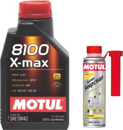 MOTUL 8100 X-MAX 0W-40(1l)+SYSTEM KEEP CLEAN DIESEL(300ml)combo - Full-Synthetic Engine Oil