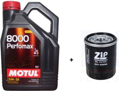 MOTUL 8000 Perfomax 5W-30 & Oil Filter Combo for Maruti CIAZ (PETROL) - Full-Synthetic Engine Oil