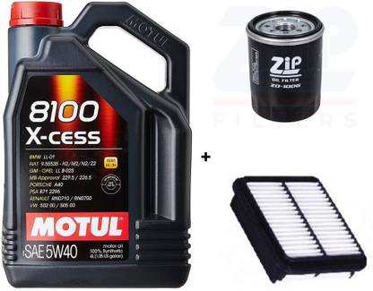MOTUL 8100 XCESS 5W40 Engine Oil, Air & Oil filters Combo for Maruti BALENO Full-Synthetic Engine Oil