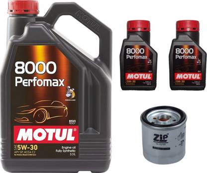 MOTUL 8000 Perfomax 5W-30 & Oil Filter Combo for Toyoto Corolla Altis(Petrol) - Full-Synthetic Engine Oil