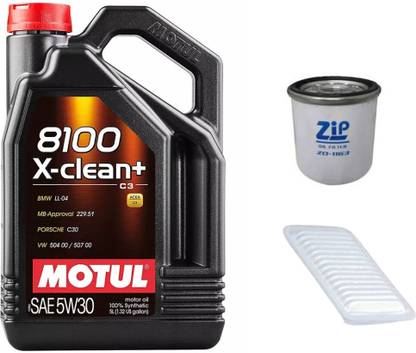MOTUL 8100 X-CLEAN-5W30,Air & Oil filter Combo For TOYOTO COROLLA(Petrol) Full-Synthetic Engine Oil