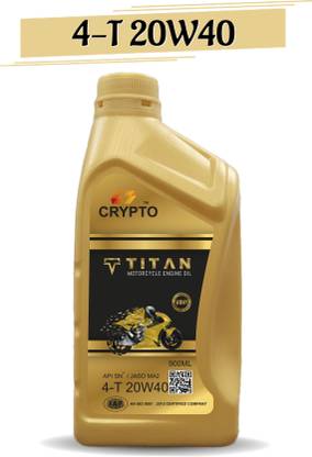 CRYPTO 4T 20W-40 Petrol Synthetic Blend Engine Oil (0.9 L, Pack of 1 Full-Synthetic Engine Oil