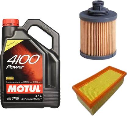 MOTUL 4100 5W30 Engine oil, Air & oil filters Combo for Maruti Swift Diesel Synthetic Blend Engine Oil