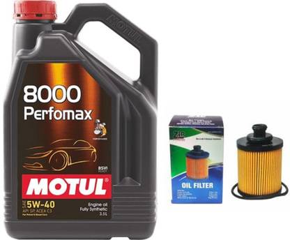 MOTUL 8000 Perfomax 5W-40 & Oil Filter Combo for Maruti SX4 (DIESEL) - Full-Synthetic Engine Oil