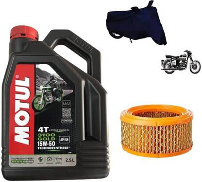MOTUL 3100 15W50 2.5L ENGINE OIL & AIR FILTER WITH BODY COVER FOR BULLET High Performance Engine Oil