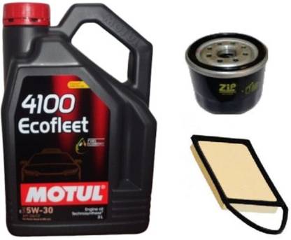 MOTUL 4100 ECOFLEET 5W30, Oil & Air filter Combo For TOYOTO ETIOS (Petrol) Synthetic Blend Engine Oil