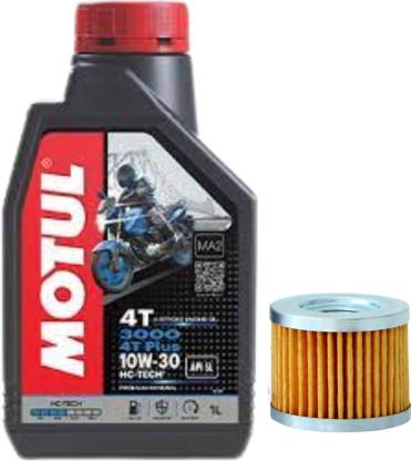 MOTUL 3000 4T Plus 10W-30 Mineral Engine Oil 1L & Apache Oil Filter Combo
