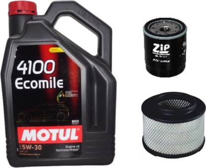 MOTUL 4100 Ecomile 5W30, Oil & Air filter Combo For TOYOTO INNOVA (Petrol) Synthetic Blend Engine Oil