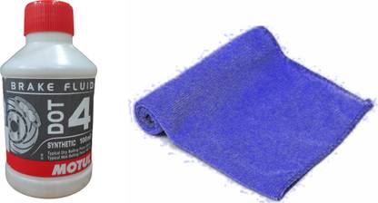 MOTUL Brake Fluid SYNTHETIC DOT-4 100ML & Microfiber Cleaning Cloth BLUE Brake Oil