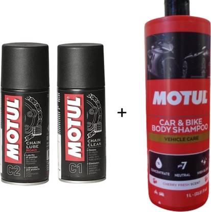 MOTUL Chain Clean & Lube 150ml & Car, Bike Shampoo Combo Motul Chain Oil
