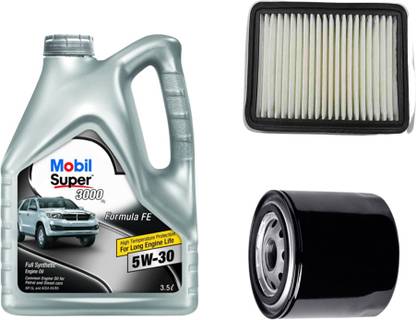 MOBIL Super 3000 5W30 Engine Oil, Air & Oil Filter Combo for Maruti Ertiga Petrol Full-Synthetic Engine Oil