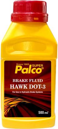 PL SUPER PALCO Brake Fluid Hawk DOT 3 500ml Including ABS & Hydraulic System for Disc & Drum Brake with Excellent Lubricating Properties at High Boiling Point for Car & Bike Brake Oil